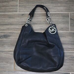 Michael Kors Black Leather Shoulder Bag